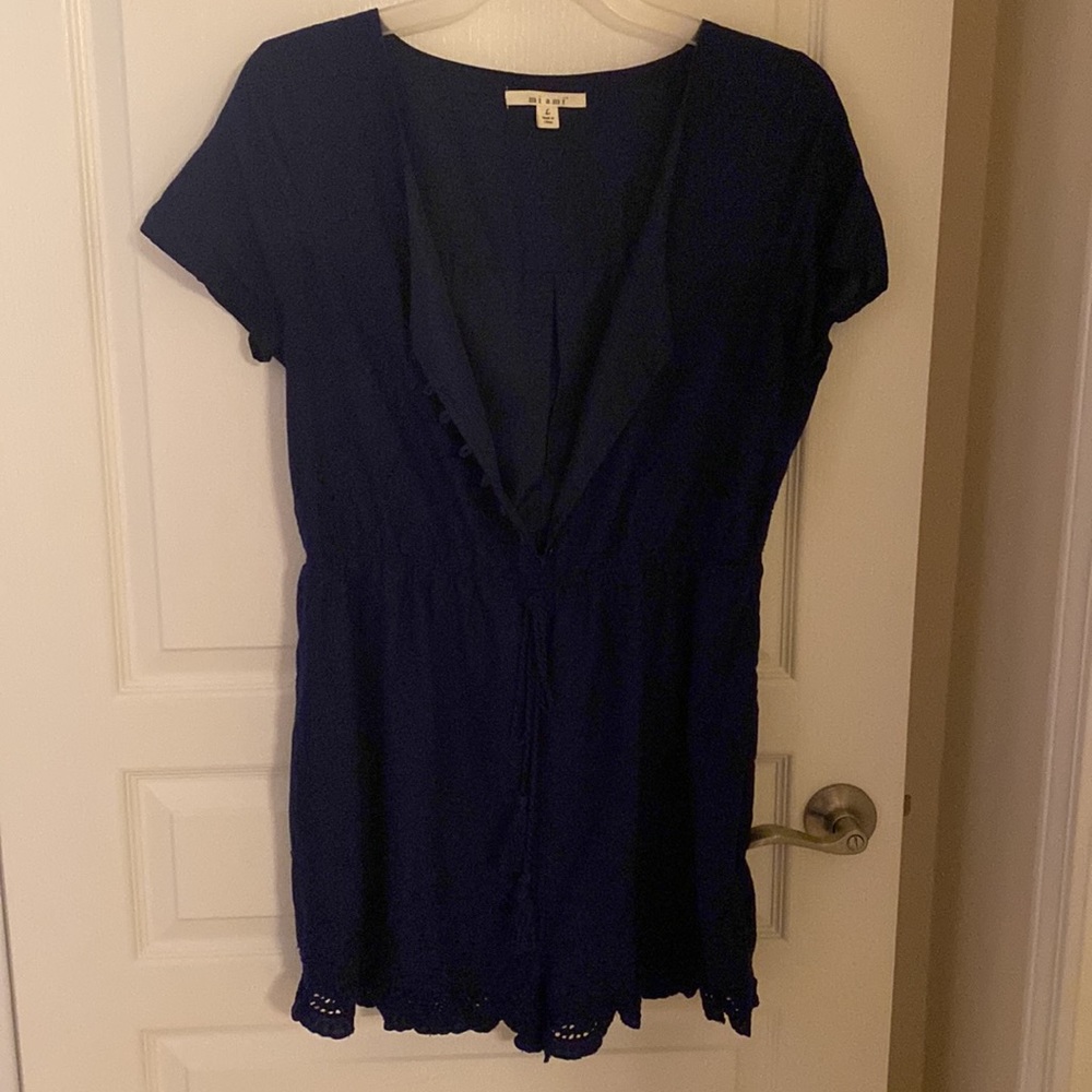Miami short sleeve scalloped Shorts Romper